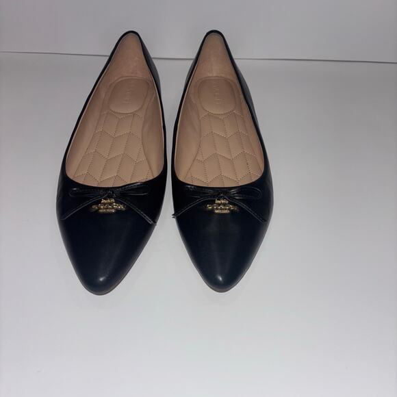 COACH Annabelle Black Leather Flats Size 10 - Picture 4 of 15
